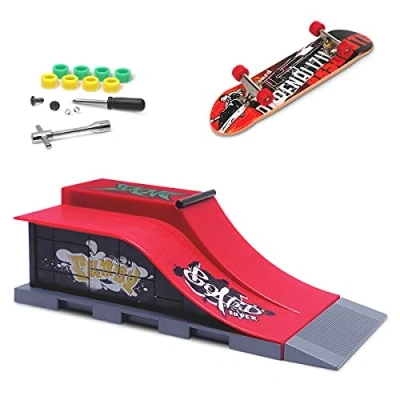 Imagen de KETIEE Finger Skate Park Kit Juego de minimonopatín Dedo con rampa y Otros Accesorios Diapasón Parque Juguete para Niños (E)