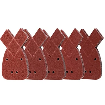 Imagen de 50 Hojas de Lija Mouse Papel Triangular, 4 Agujeros, Grosor 40/60/80/120/240 para Black and Decker Lijadora Pulido/Eliminación Oxido