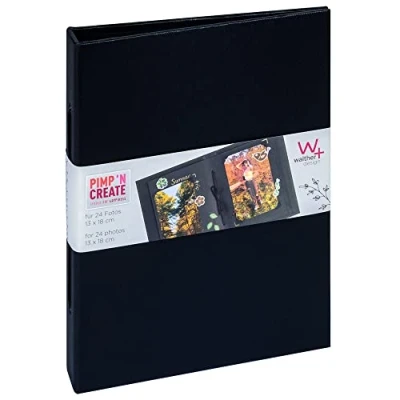 Imagen de walther design MA 098 B PIMP AND CREATE Álbum de fotos (15 x 20 cm, vertical, con cordón), color negro