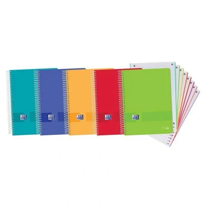 Imagen de Cuaderno espiral A4 cuadro 5mm.160 hojas tapa plástico OXFORD