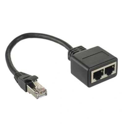 Imagen de HUAREW RJ45 Ethernet Splitter divisor de 1 a 2 Adaptador para Cat 5 5e 6 7
