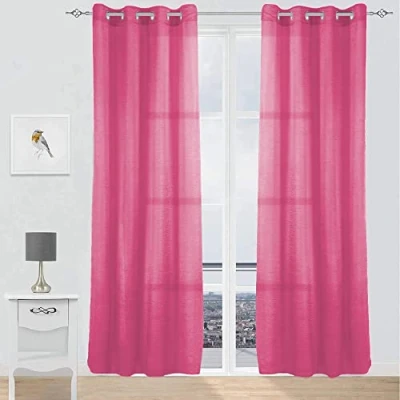 Imagen de GREATOYAR Cortinas Salon Modernas, Visillos, Translúcidas Poliéster, para Sala Cuarto Dormitorio Comedor Cocina Salón, 2 Piezas, 140x260cm, Fucsia