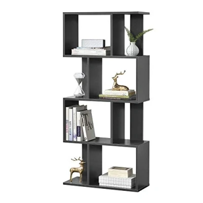 Imagen de [en.casa] Librería 130 x 60 24 cm Estante para CDs Soporte DVDs con 8 compartimientos Gris Oscuro