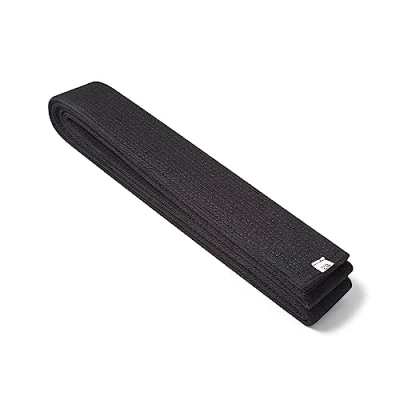Imagen de Playwell Cinturón negro de algodón profesional para artes marciales, 2 pulgadas ancho (Karate, Judo) (320 cm)