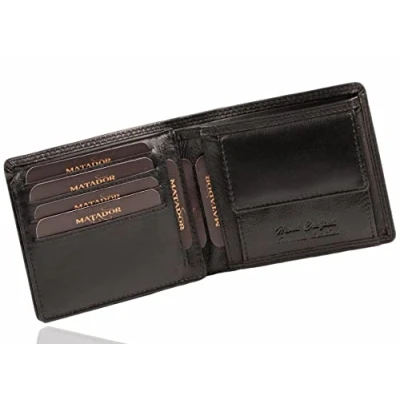 Imagen de MATADOR® Cartera para hombre con protección RFID y NFC, Negro , 12 x 10 2 cm, Vintage