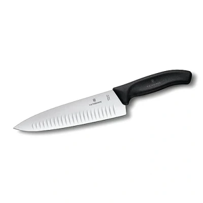 Imagen de Victorinox Swiss Classic, cuchillo profesional para trinchar, hoja extra afilada, afilado curvo, 20 cm, mango de plástico, acero inoxidable, negro