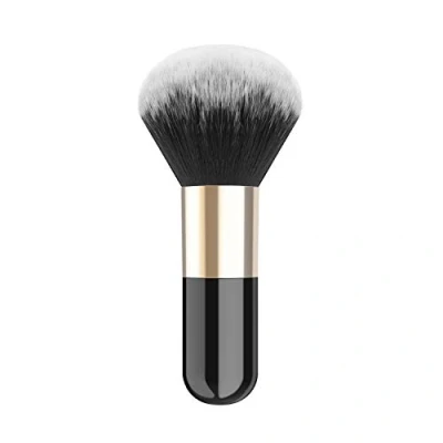 Imagen de Luxspire Brocha de maquillaje profesional, Cepillo con cerdas suave para base,cabeza redonda grande, Pinceles fundación Herramienta los cosméticos, Negro &amp; Dorado