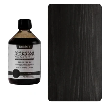 Imagen de Littlefair&#039;s Tinte para Madera 500ml Acabado Premium, Fácil de Usar y Limpiar Basado en Agua, Seguro Ecológico Disponible Muchos Colores Color: negro ébano