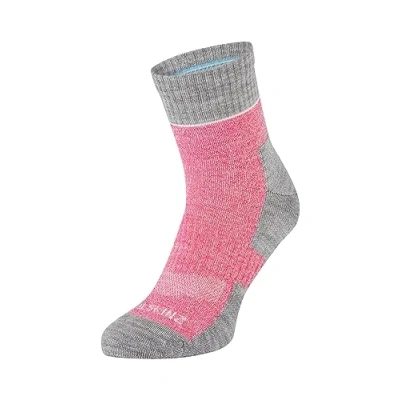 Imagen de SEALSKINZ Bircham Morston Solo Calcetín tobillero impermeable para todas las estaciones y de secado rápido, rosa/gris piedra claro/beis, M