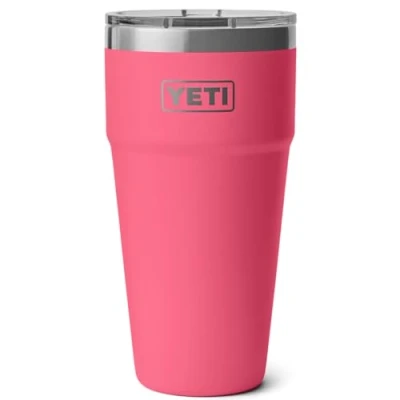 Imagen de YETI Rambler Cup, Vacuum Insulated Stainless Steel Stackable Cup with Magslider Lid, Tropical Pink, 30 oz (887 ml)
