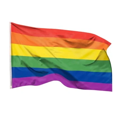 Imagen de Banderas de aricona bandera arcoiris resistente a la intemperie con 2 ojales metal colorida paz 90 x 150 cm