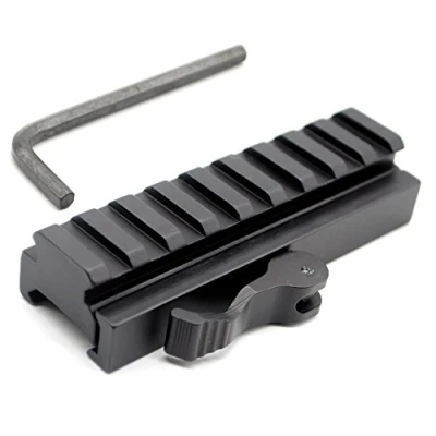Imagen de Trirock 9 Ranuras Rail Riser Mount Adapter con Quick Release Desmontable for 20mm Picatinny Weaver Rails
