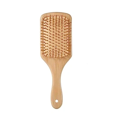 Imagen de CAISHA Cepillo Para El Cabello Desenredar Sin Tirones Grande Con Mango De Bambú Todo Tipo K100