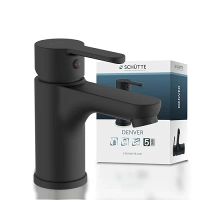 Imagen de Schütte 44106 Grifo de Lavabo Denver, Negro, Estándar