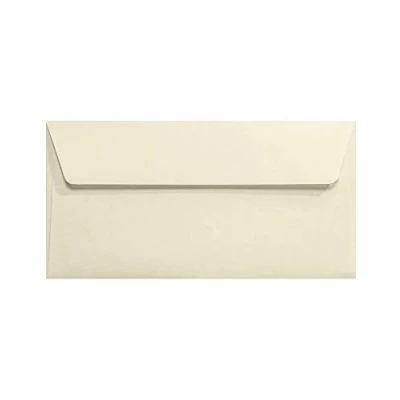 Imagen de Netuno 25x sobres largos verjurados de color marfil DIN DL 125x175mm 120g Aster Laid Ivory con solapa autoadhesiva recta sin ventana acanalados ideales para invitaciones tarjetas Boda Navidad oficina