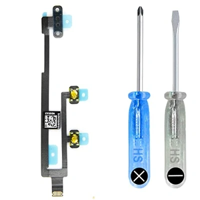Imagen de MMOBIEL Botón de Encendido/Control Volumen Compatible con iPad 7 2019 / 8 2020 Power On Off Button Cable Flex Incl. Mute Switch, Micrófono y Destornilladores