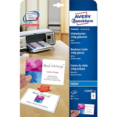 Imagen de ( language_tag:es_ES, value:&quot;Avery Dennison C32028 Paquete de 80 tarjetas visita (85 x 54 mm)&quot; )