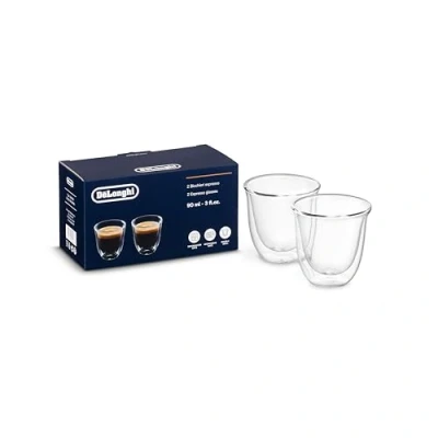 Imagen de Set de 2 tazas De&#039;Longhi Espresso DLSC310, Juego vasos café, Cristal, 60 Ml
