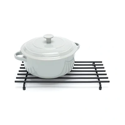 Imagen de simplywire Soporte de Rejilla metálica Resistente al Calor Protector encimera Cocina Grande Negro