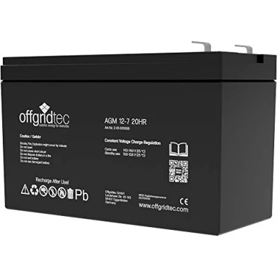 Imagen de Offgridtec 7 Ah C 10 AGM Solar Batería para aplicaciones cíclicas, 2 01 001000