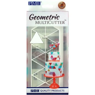 Imagen de PME Multicortador geométrico para diseño de Tartas, triángulo, tamaño Mediano, 1 Pulgada, Blanco, M