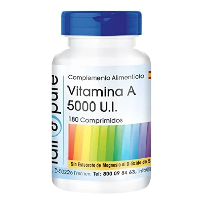 Imagen de Fair &amp; Pure® Vitamina A 5000 U.I. Acetato de Retinol Vegano Alta pureza 180 Comprimidos
