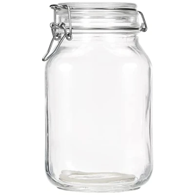 Imagen de Bormioli Tarro Grande Almacenamiento Frasco de Cristal con Cierre Correa para 2 litros