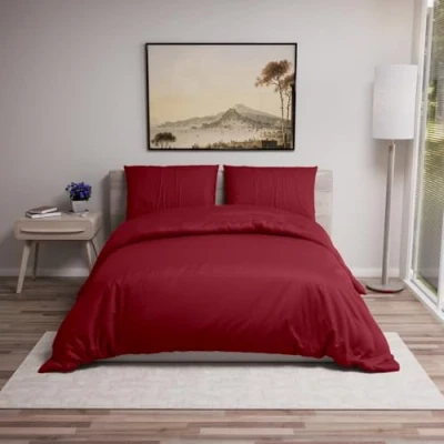 Imagen de Funda Nordica Cama 220x200 cm con 2 Almohada 50x70 Burdeos nordicas Adulto de 100% Microfibra. Certificada sin Productos Químicos (Oeko Tex)