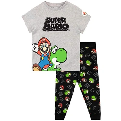 Imagen de Super Mario Pijamas de Manga Corta para Niños Gris 4 5 Años