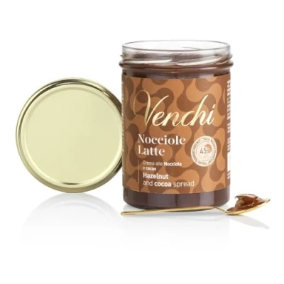 Imagen de Venchi Crema para Untar de Chocolate con Leche y Avellanas del Piamonte IGP (45%), 450 g Sin Gluten