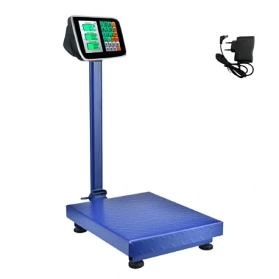Imagen de Báscula Industrial de Plataforma 300 kg. Balanza Digital Plegable con Pantalla LCD. Acero. Profesional Multifuncional, Perfecta para Paquetería, Almacenes, Comercios.