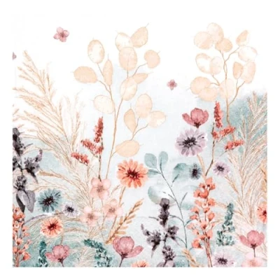 Imagen de 20 Servilletas de papel con diseño flores y delicadas como decoración mesa. diseño. También para decoupage (33 x 33 cm)