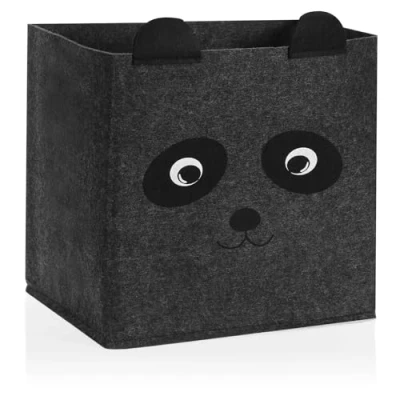 Imagen de com four® Caja de Almacenamiento Cesta para Productos, Libros o Juguetes bebés sin Tapa la habitación (1 Pieza Gris Oscuro)
