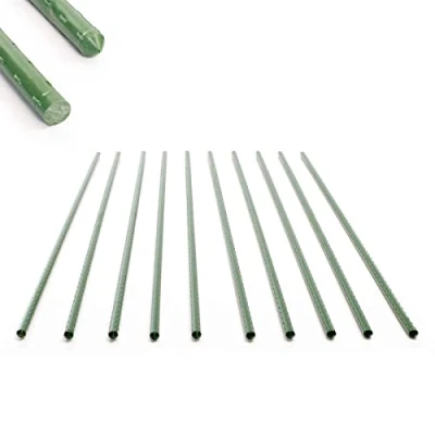 Imagen de Toboli 10x Varillas de Soporte para Plantas Verdes 120cm Ø11mm Metal plástico tutores jardín Tomates