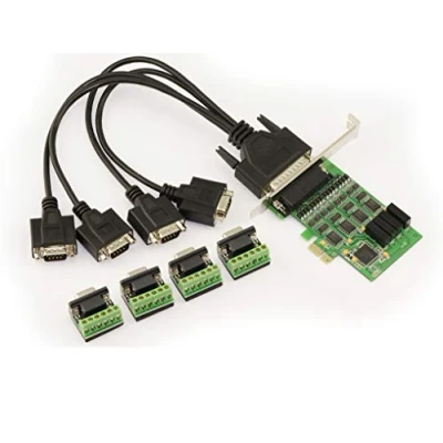 Imagen de Kalea INFORMATIQUE Tarjeta controladora de 4 Puertos RS422 RS485 en Ranura PCIe con chipset EXAR XR17V354 terminales RS 422 485