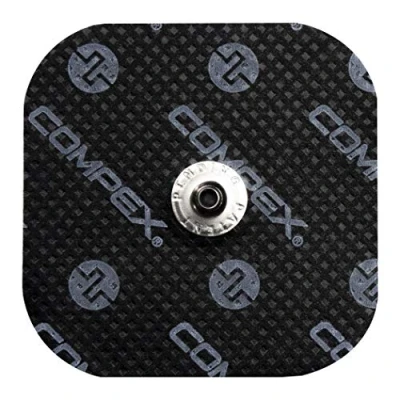 Imagen de Compex I 4 electrodos negros 5x5 cm para electroestimuladores Compatible con cable e inalámbricos