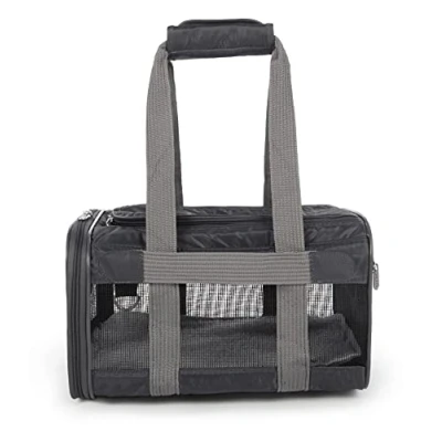 Imagen de Sherpa Transportín para Mascotas de Lujo, Aprobado por aerolíneas y garantizado a Bordo, Color Gris carbón, pequeño