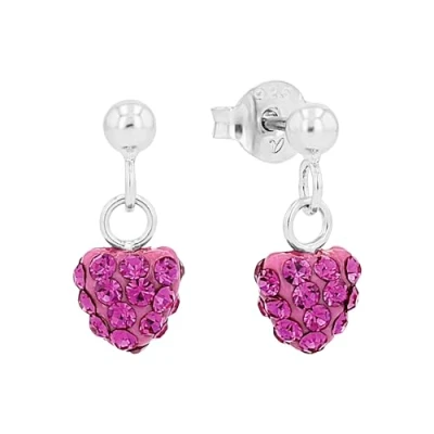 Imagen de Amor pendientes de plata ley 925 niña, con cristal, 1,3 cm, plata, corazón, Viene en caja regalo joyería, 9210435