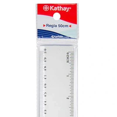 Imagen de Kathay 86420400. Regla de Plástico, 50cm, Transparente, Perfectas para Uso Escolar