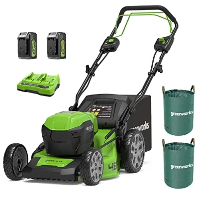 Imagen de Greenworks Cortacésped inalámbrico G24X2LM36 para Superficies de hasta 840 m², Ancho Corte 36 cm, Bolsa 40 litros sin 2 x 24 V (Equivalente a 48 V) batería y Cargador, 3 años garantía