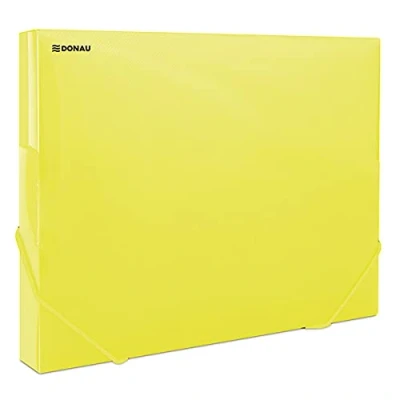 Imagen de DONAU 8545002PL 11 Caja para documentos (plástico, polipropileno, 700 micras, transparente, DIN A4, ancho de espalda, 30 mm, alas laterales plegables, oficina y escuela