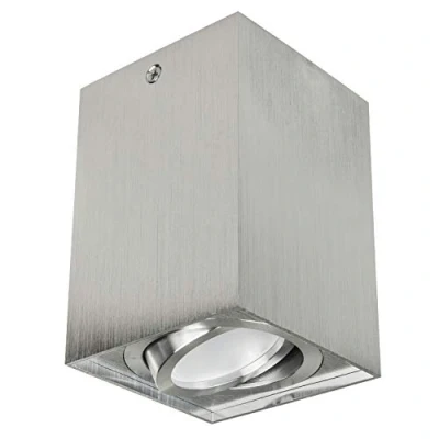 Imagen de Maclean MCE426 C/M Foco de Techo Orientable con Casquillo GU10 para Lámparas LED y Halógenas Hasta 40W Aluminio IP20 (Cromado Mate, 1x Unidad Cuadrado)