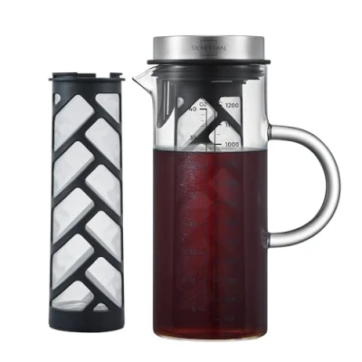 Imagen de SILBERTHAL Jarra cristal con tapa 1,2L Cold brew Filtro extraíble