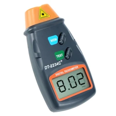 Imagen de QWORK® Tacómetro digital, Medidor de RPM fotográfico láser sin contacto, Pantalla LCD grande, Baterías no incluidas