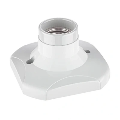 Imagen de ledscom.de Plafón/portalámpara ELEKTRA, porcelana, blanco, 1x E27 máx. 60W, enchufe de bajo consumo, acentos para habitaciones, alto brillo, plástico, angular, montaje rápido, intercambiable,