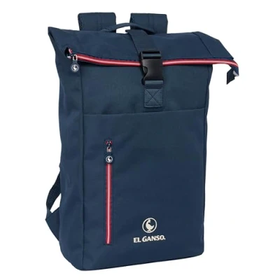 Imagen de EL GANSO CLASSIC Mochila con Solapa para Portátil de 15.6&quot;, Ideal Diferentes Edades, Cómoda y Versátil, Calidad Resistencia, 28x13x42 cm, Color Azul Marino