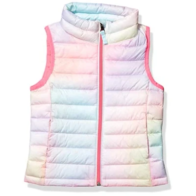 Imagen de Amazon Essentials Chaleco Plumífero Plegable y Ligero, Resistente al Agua Niña, Rosa Degradado, 5 años