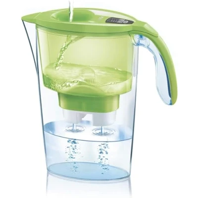 Imagen de Jarra filtrante de agua LAICA Stream line (Edición en color) y 1 cartucho filtro Bi Flux para 30 días Tapa llenado rápido, 2,3 L capacidad total, 1,2 filtrada VERDE