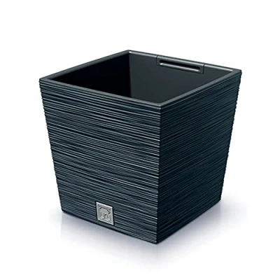 Imagen de Macetero color antracita, con depósito, colección FURU, de 24 x 23,5 cm, capacidad 7,5 L.