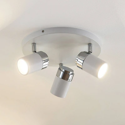 Imagen de Foco &#039;Kardo&#039; (Moderno) en Blanco hecho de Metal e.o. para Cuarto baño (3 llamas, GU10) Lindby lámpara techo,